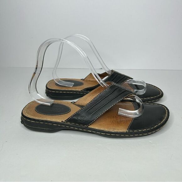 Born Black Leather Strappy Sandals 10 - Picture 10 of 10